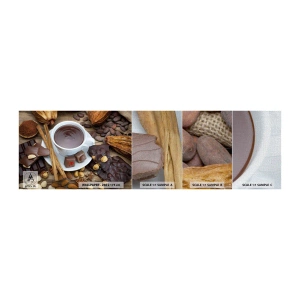 Fototapeten Muster Premium Canvas - Aus einer märchenhaften Schokoladenfabrik - Gastronomie, Schokolade, Kaffee - 100x30 cm