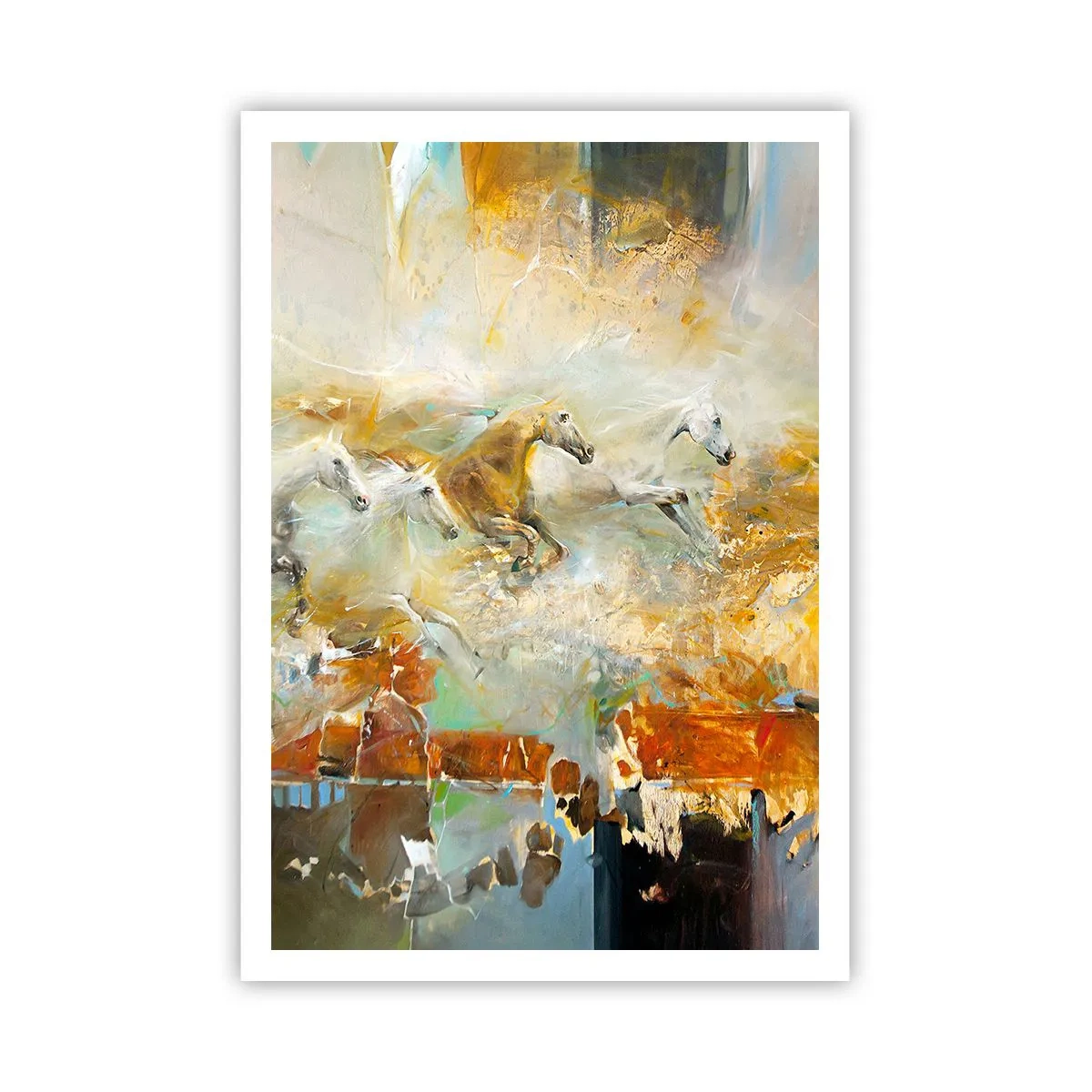 Poster - Im Galopp durch das Licht - 70x100 cm