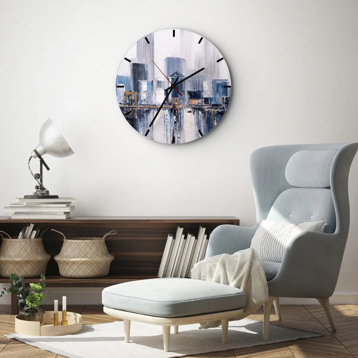 Wanduhr - Glasuhr - New Yorker Eindruck - 40x40 cm
