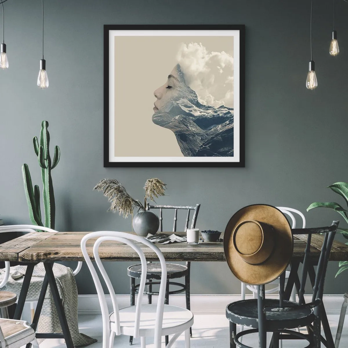 Poster in einem schwarzem Rahmen - Die Schönheit der Elemente der Natur - 30x30 cm