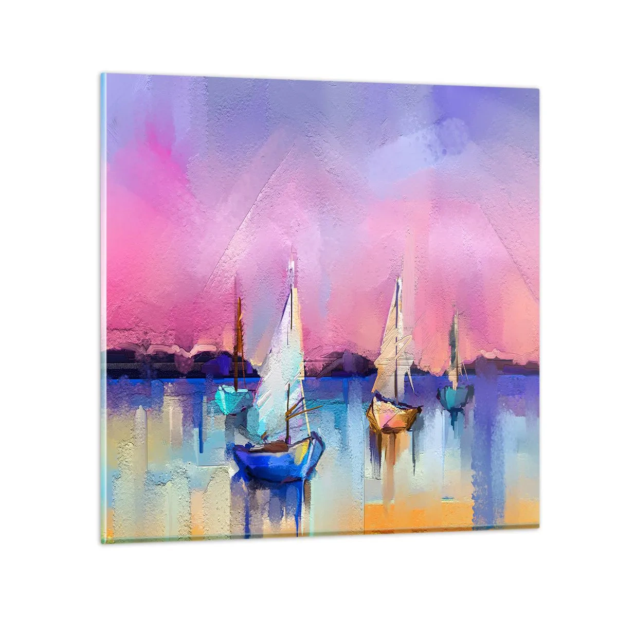 Glasbild - Bild auf glas - Richtung: breites Wasser - 60x60 cm