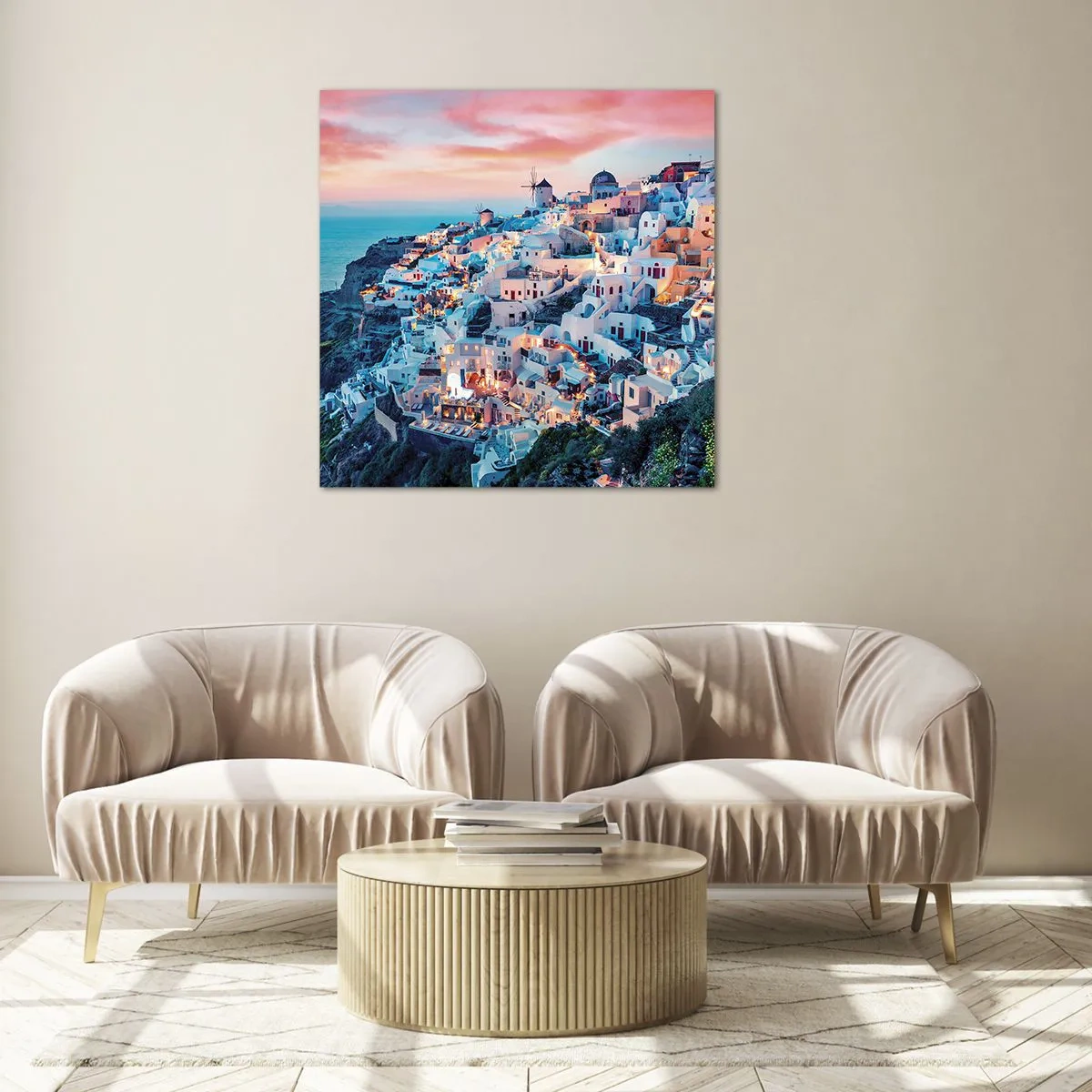 Glasbild - Bild auf glas - Dein toller griechischer Urlaub - 60x60 cm