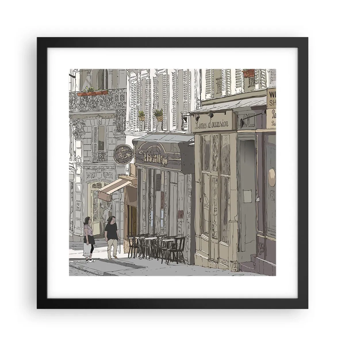 Poster in einem schwarzem Rahmen - Stadtfreuden - 40x40 cm