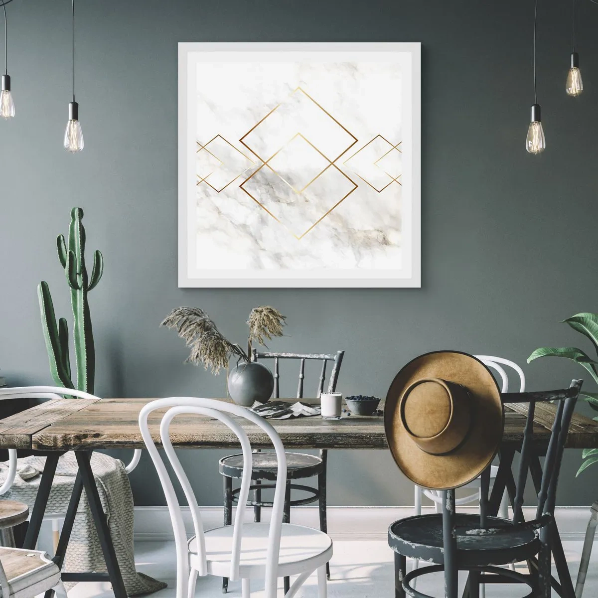 Poster in einem weißen Rahmen - Ein Blick in die Unendlichkeit - 40x40 cm