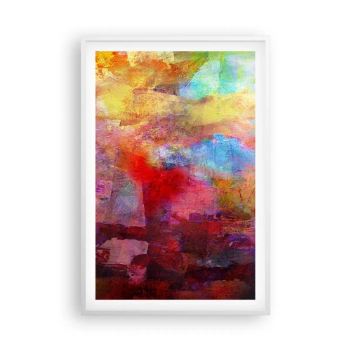 Poster in einem weißen Rahmen - Schau in den Regenbogen - 61x91 cm