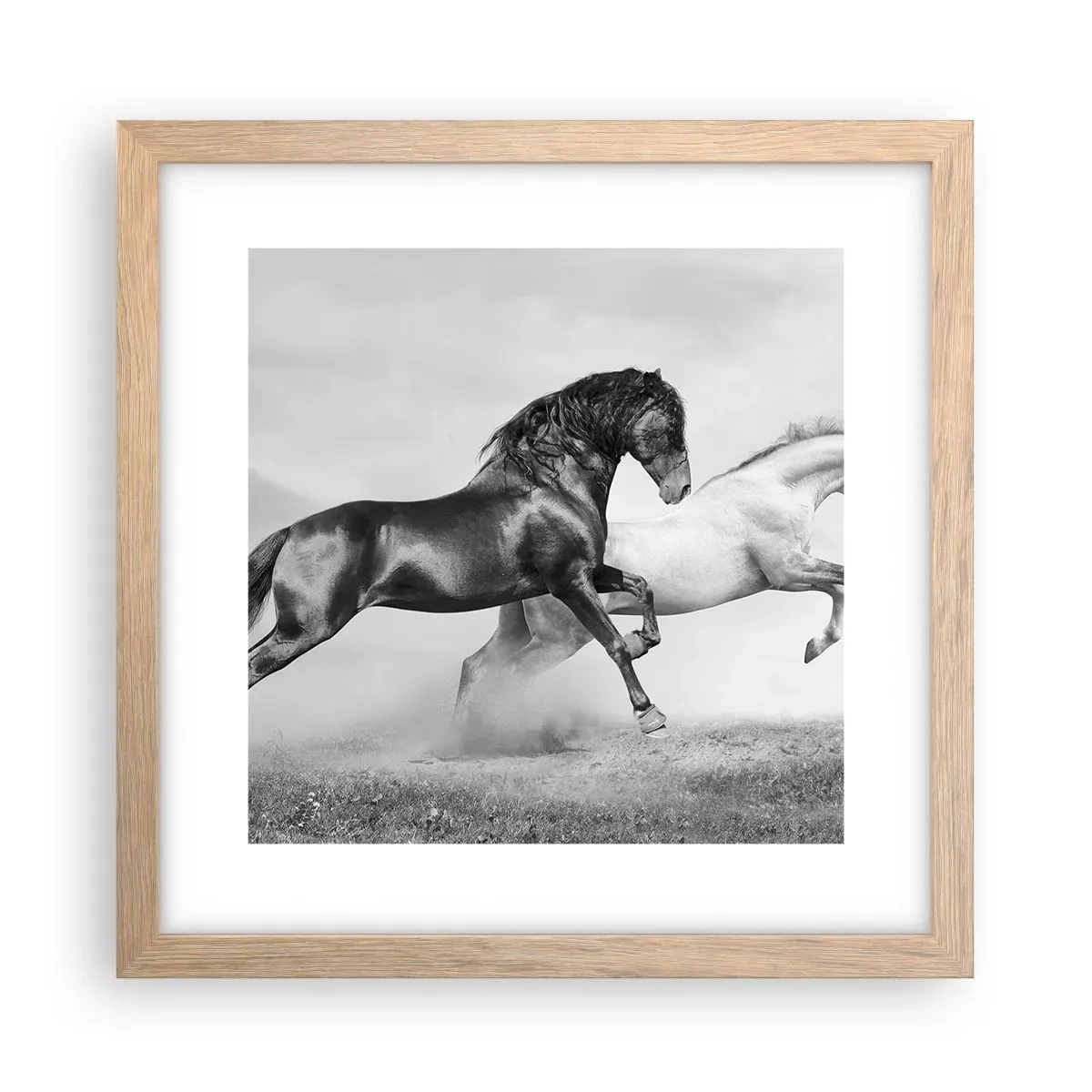 Poster in einem Rahmen aus heller Eiche - Engel und Dämonen - 30x30 cm