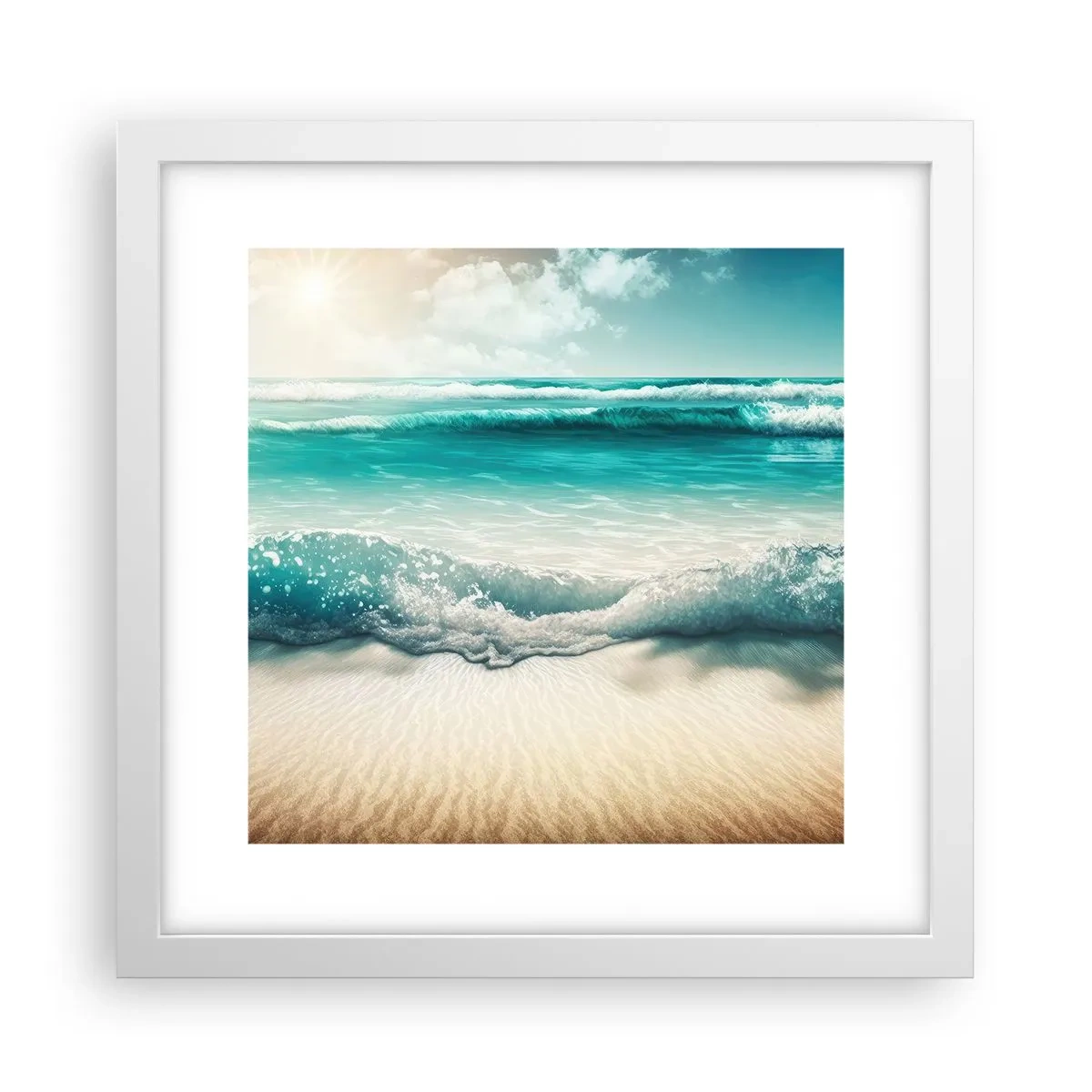 Poster in einem weißen Rahmen - Frieden des Ozeans - 30x30 cm