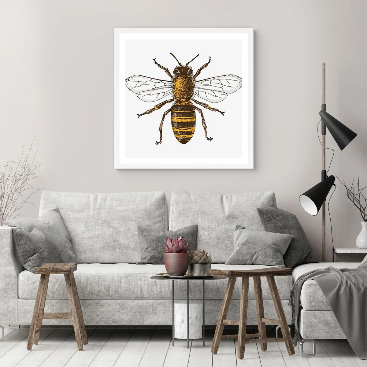 Poster in einem weißen Rahmen - Schön und gut - 60x60 cm