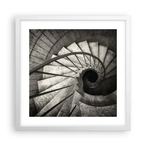 Poster in einem weißen Rahmen - Treppe hoch, Treppe runter - 40x40 cm