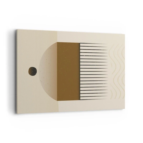 Bild auf Leinwand - Leinwandbild - Abstrakte geometrische Komposition in Beige- und Brauntönen - 120x80cm - Verschiedene Staaten - Moderne Wanddekoration für Wohnzimmer und Schlafzimmer ARTTOR