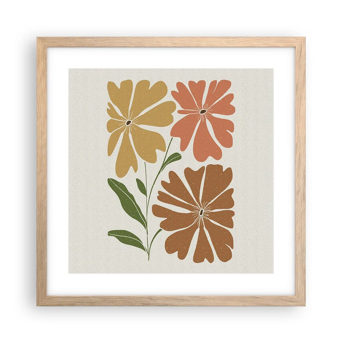 Poster in einem Rahmen aus heller Eiche - Natur und Geometrie - 40x40 cm