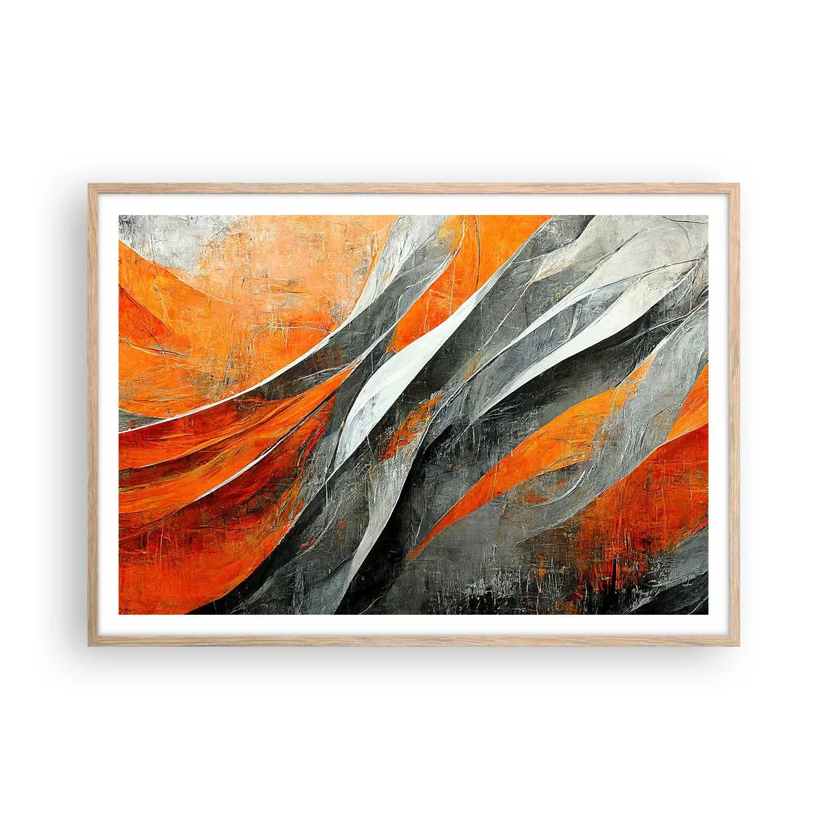 Poster in einem Rahmen aus heller Eiche - Hitze und Kälte - 100x70 cm