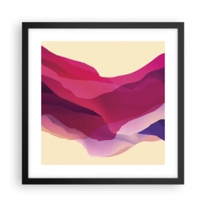 Poster in einem schwarzem Rahmen - Lila Wellen - 40x40 cm