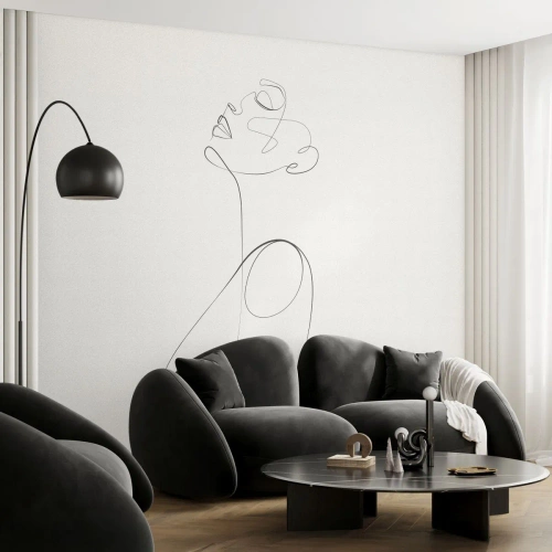 Fototapete Premium Sand - Versunken in Träumen - Frau, Grafik, Stück - 400x280 cm