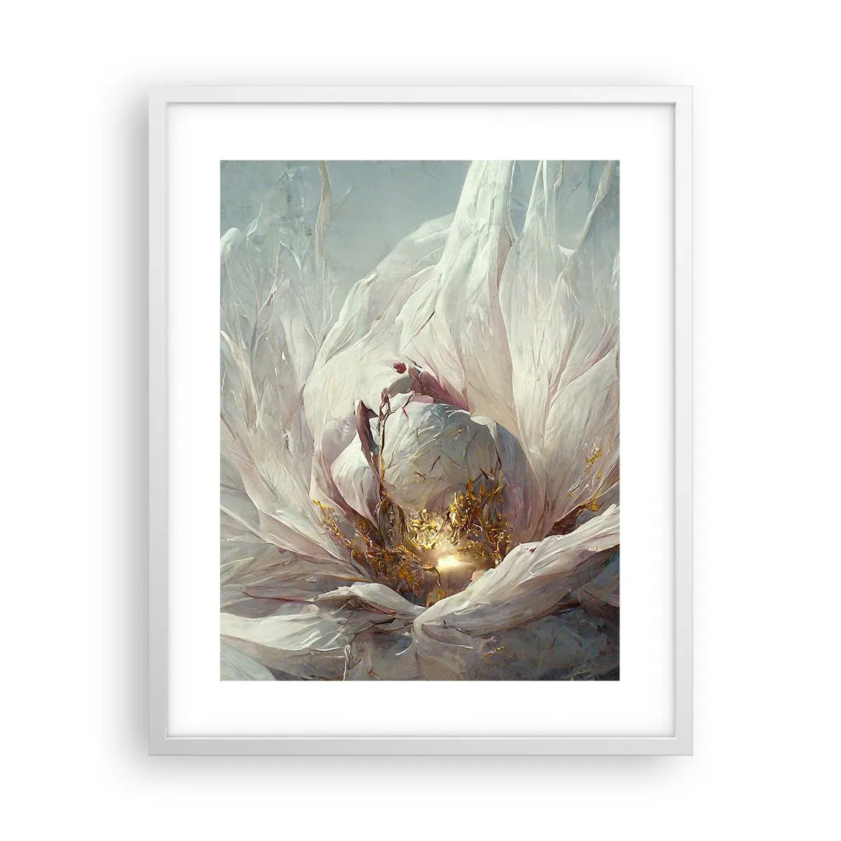 Poster in einem weißen Rahmen - Sie blüht alle hundert Jahre einmal - 40x50 cm