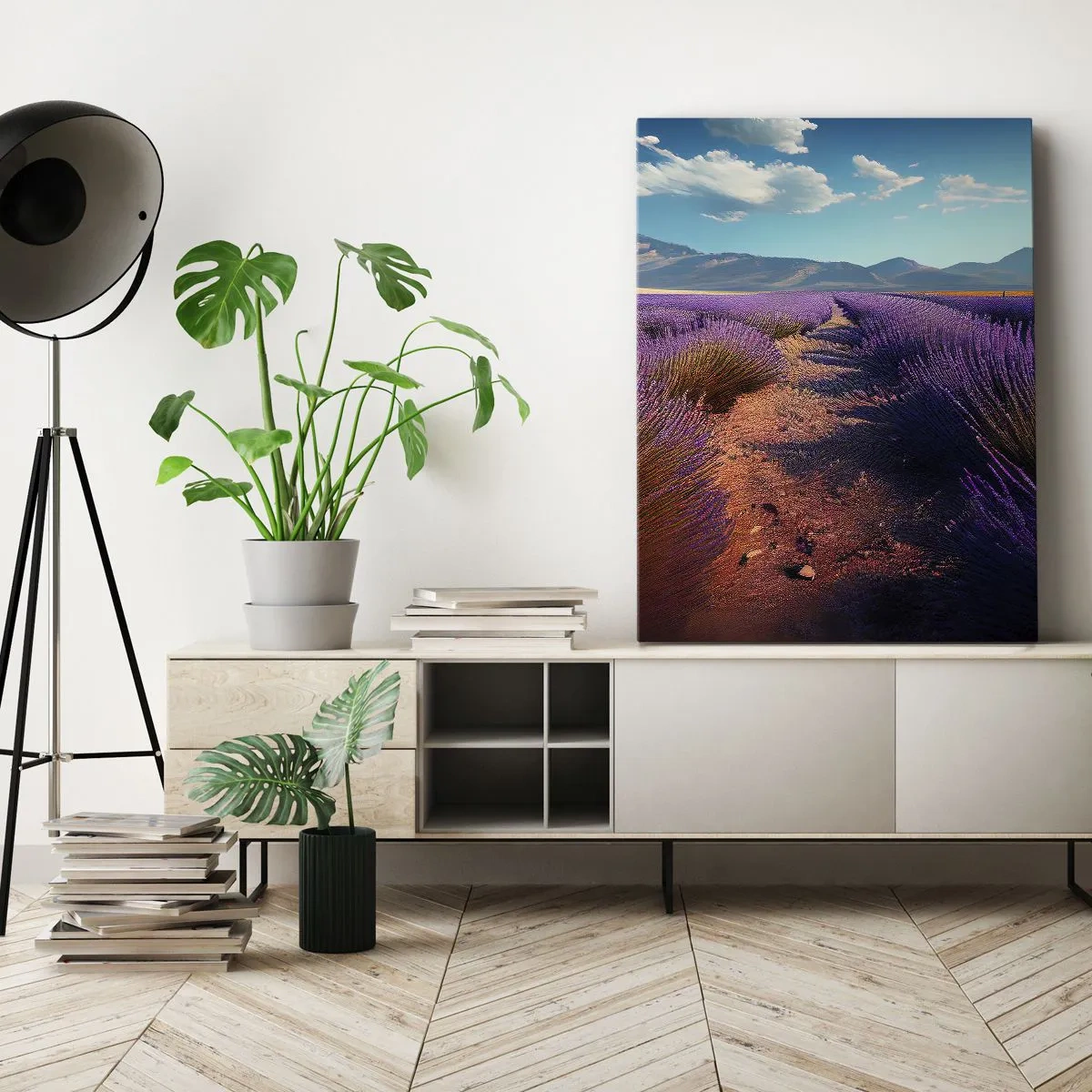 Bild auf Leinwand - Leinwandbild - Duftende Felder - 55x100 cm