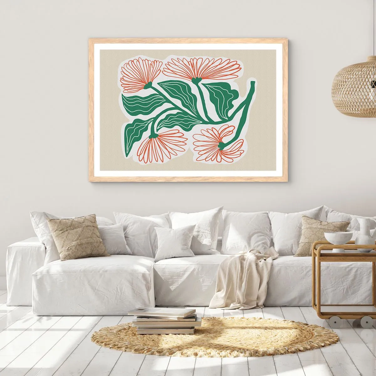 Poster in einem Rahmen aus heller Eiche - Im Folkstil und modern - 40x30 cm