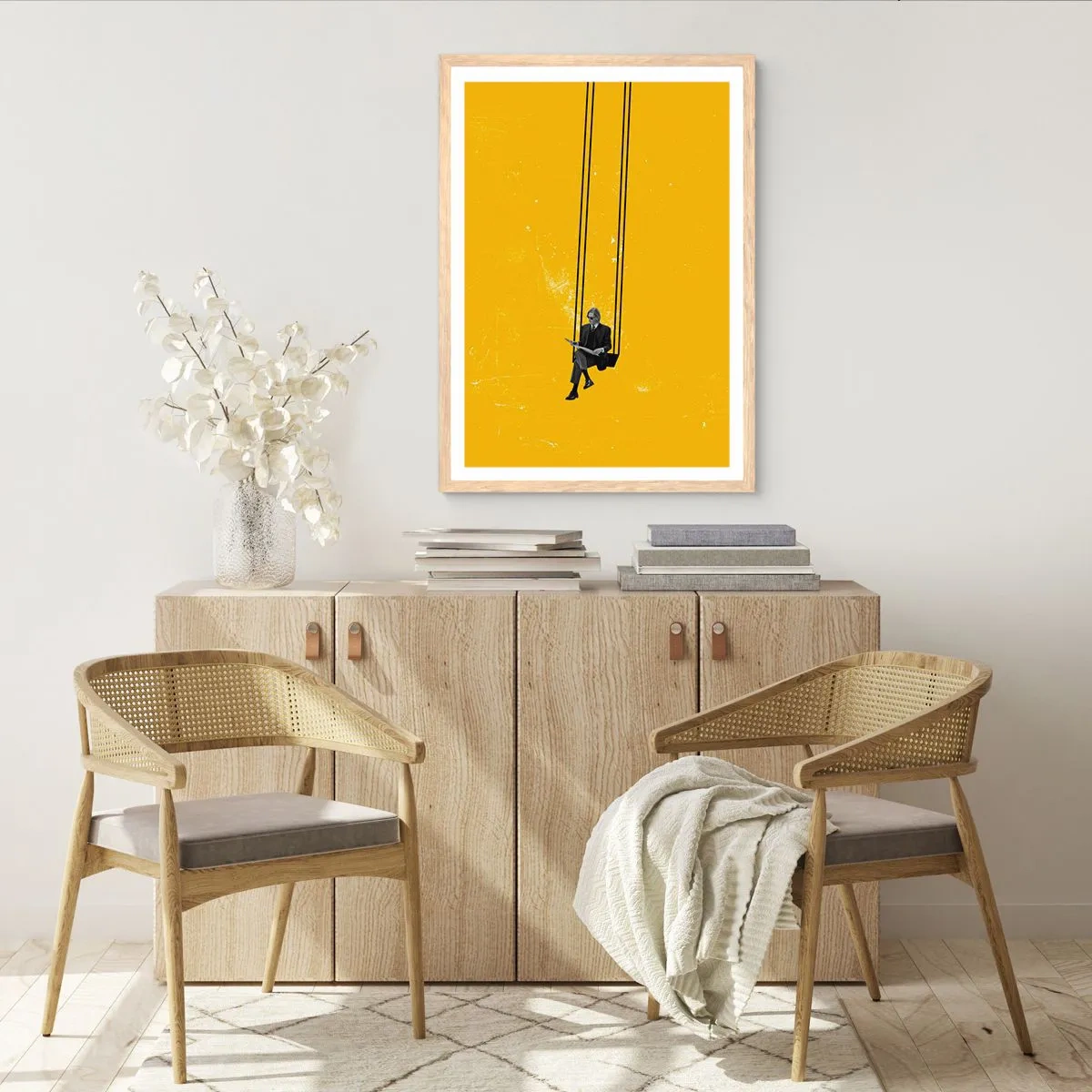 Poster in einem Rahmen aus heller Eiche - Tag wie jeder andere - 40x50 cm