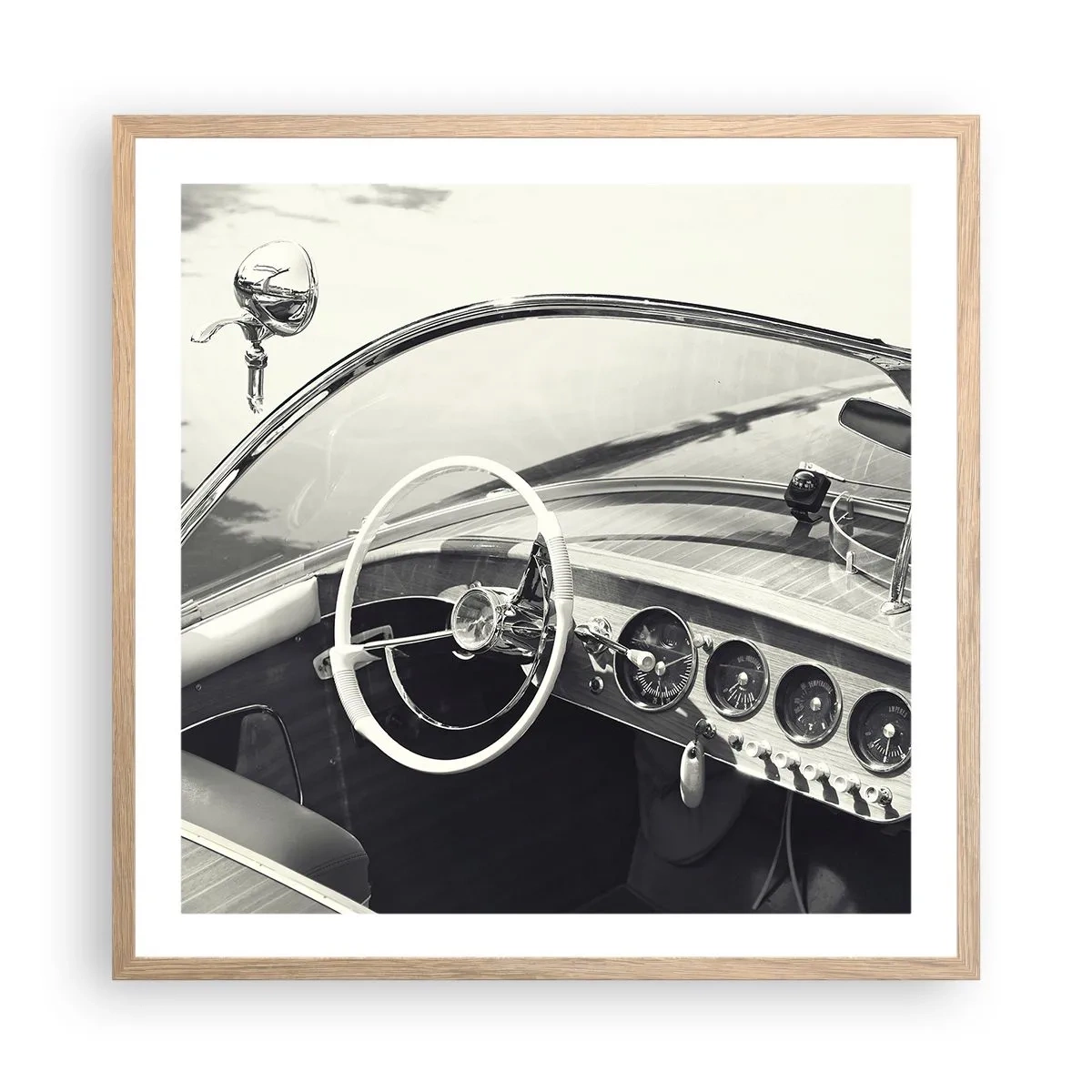 Poster in einem Rahmen aus heller Eiche - Wetter für die Reichen - 60x60 cm