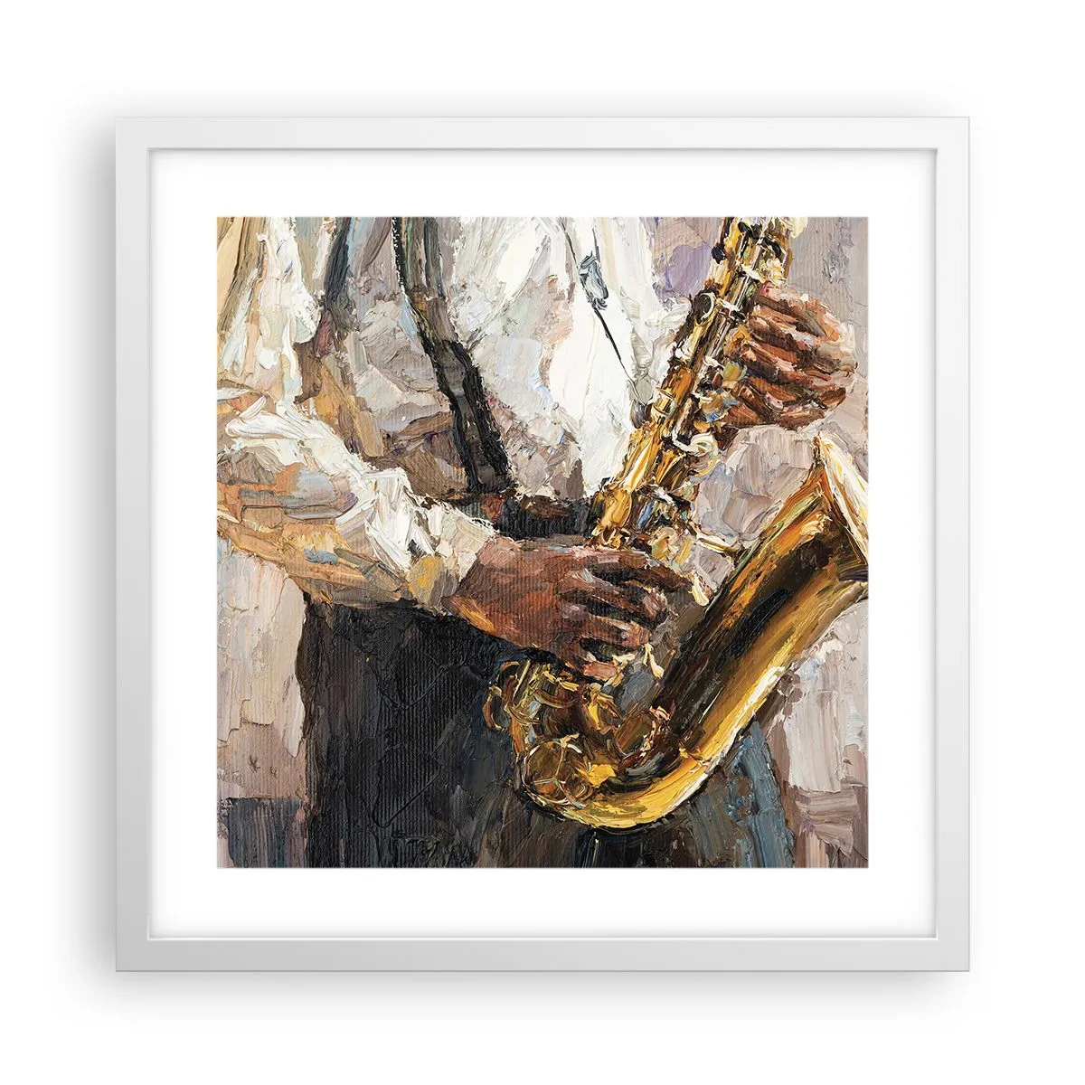 Poster in einem weißen Rahmen - Zeit fürs Solo - 40x40 cm