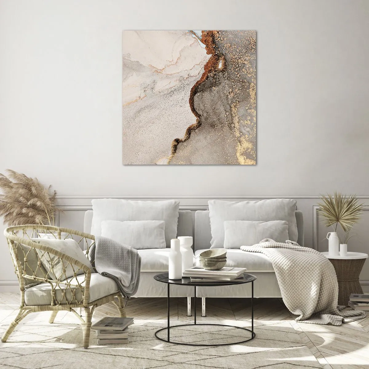 Glasbild - Bild auf glas - An der Grenze der Farben - 60x60 cm