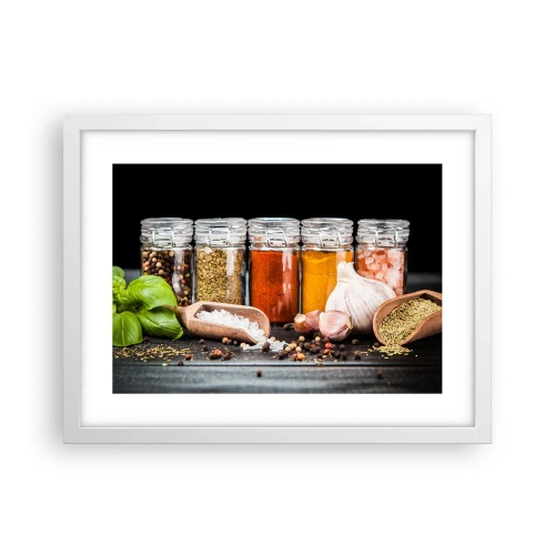 Poster in einem weißen Rahmen - Für einen Geschmack des Lebens - 40x30 cm