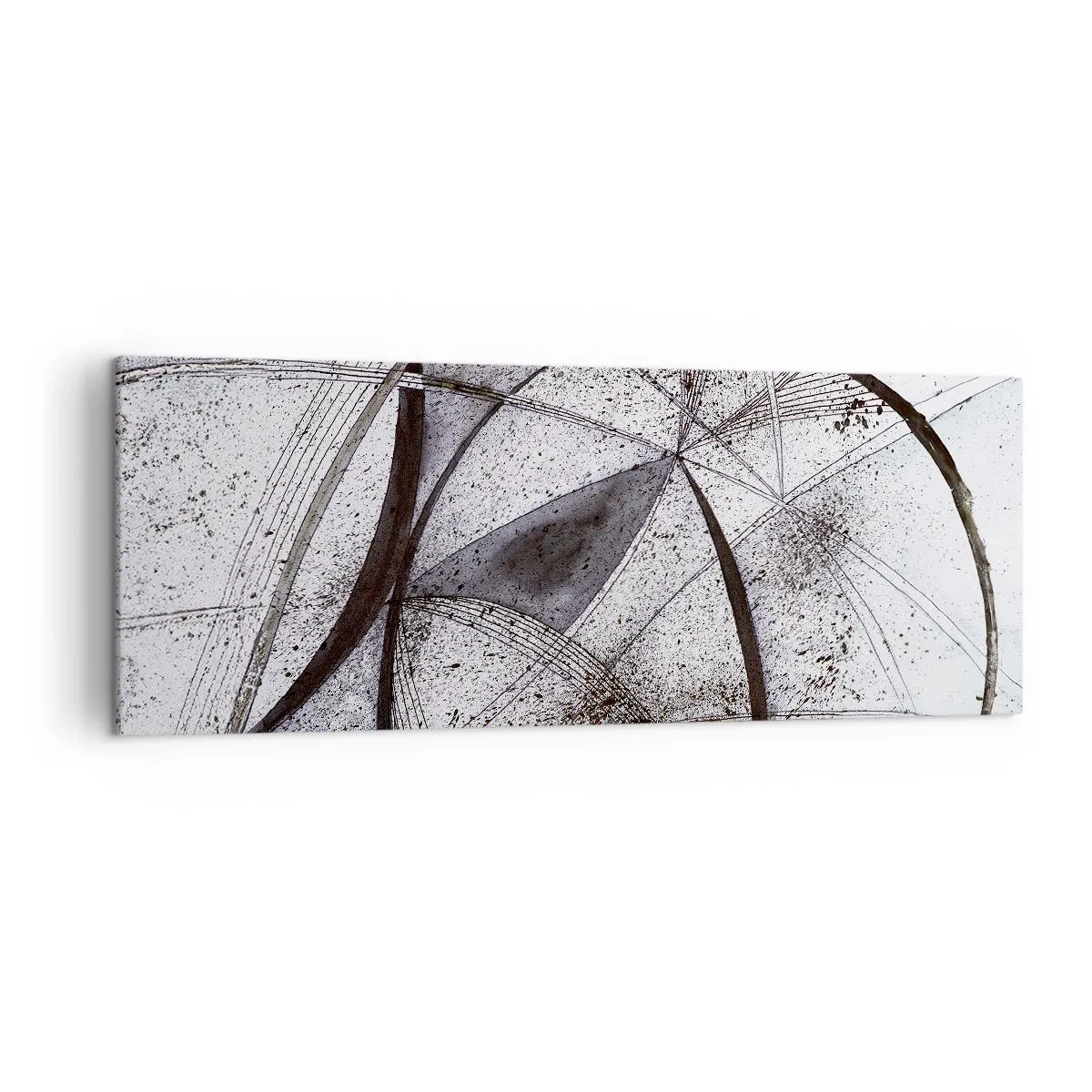 Bild auf Leinwand - Leinwandbild - Abstrakte Linien und Formen in Grau- und Schwarztönen - 140x50cm - Futuristische Fantasie - Moderne Wanddekoration für Wohnzimmer und Schlafzimmer ARTTOR