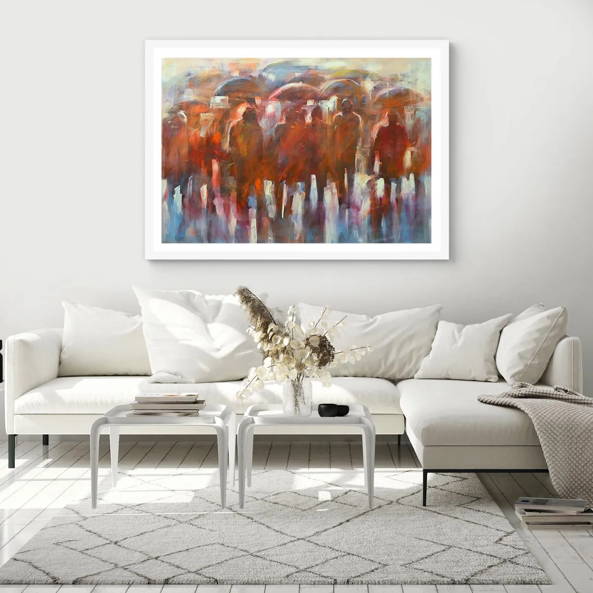 Poster in einem weißen Rahmen - Auch bei Regen und Nebel - 100x70 cm