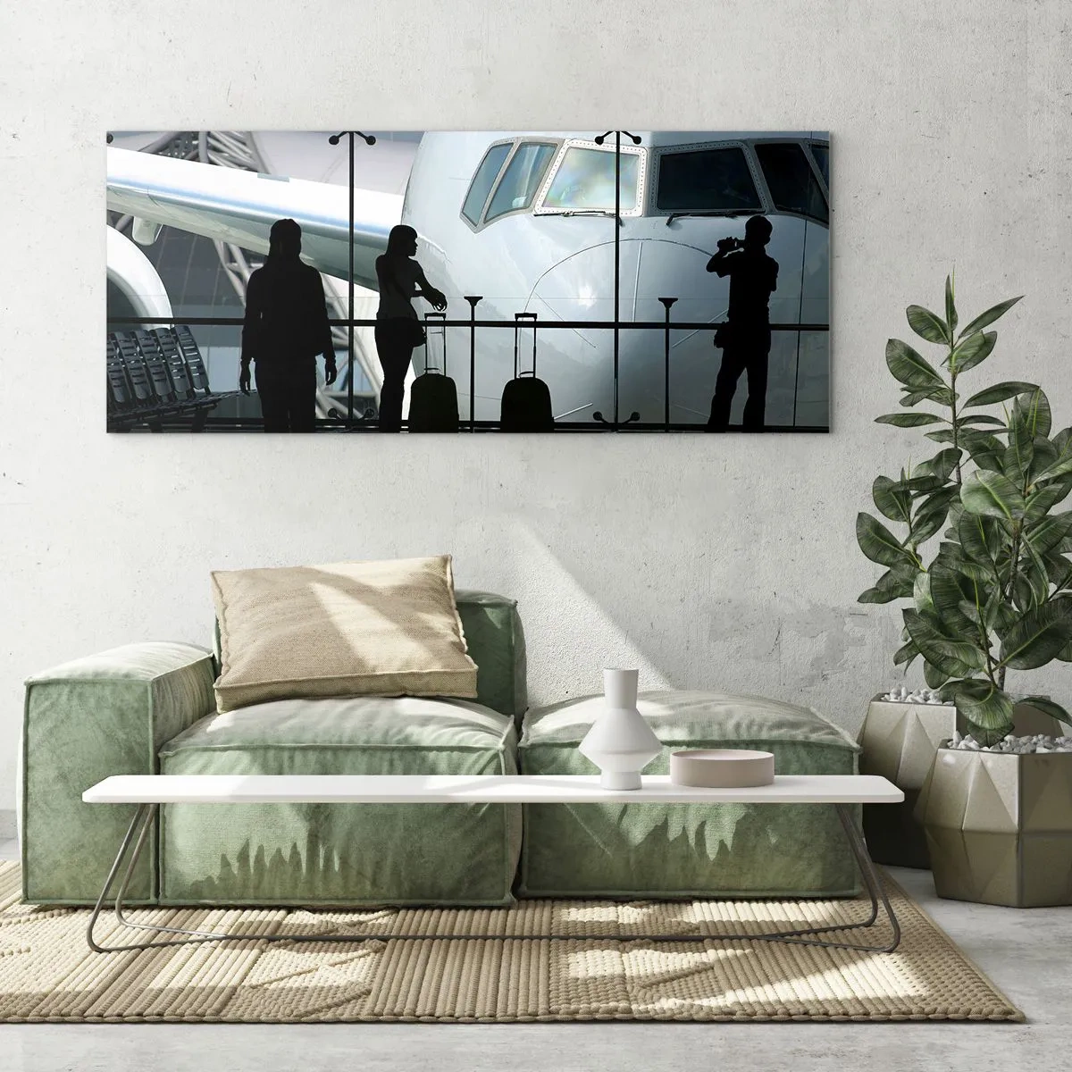 Glasbild - Bild auf glas - Vis a vis am Flughafen - 90x30 cm