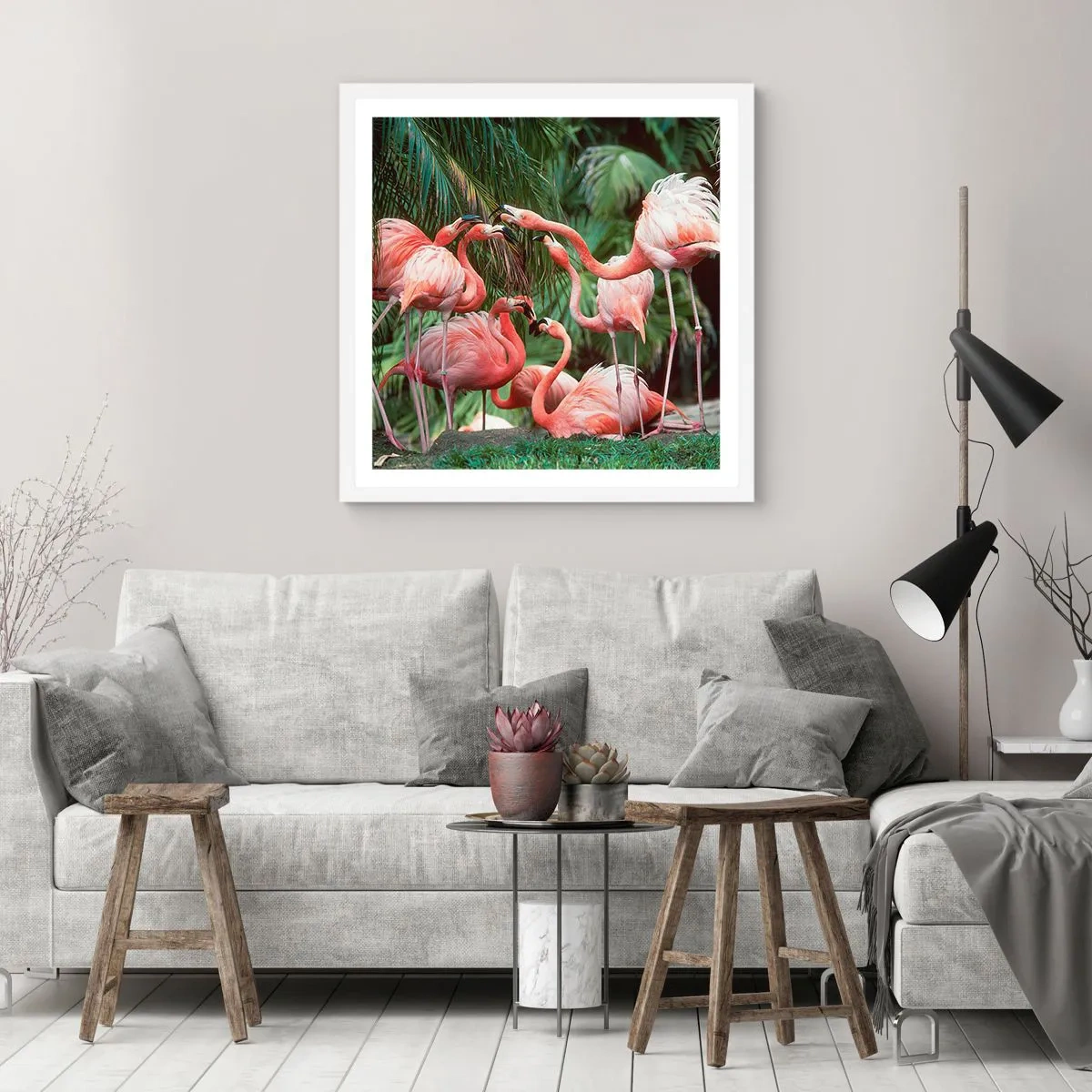 Poster in einem weißen Rahmen - Nachmittagsklatsch - 60x60 cm