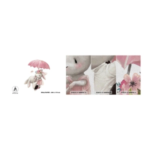 Fototapeten Muster Premium Sand - Das ist eben Liebe - Für Kinder, Kaninchen, Märchen - 100x30 cm