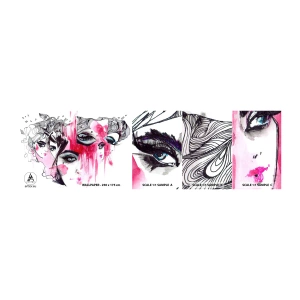 Fototapeten Muster Selbstklebend Deluxe Sticker - , - Das Auge der Frau, Das Gesicht einer Frau, Stück - 100x30 cm