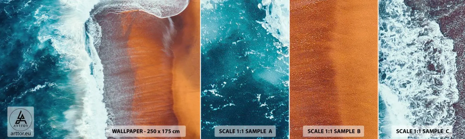 Fototapetenmuster Standard Eco - Berührung des Ozeans - Strand, Meer, Wasser - 100x30 cm