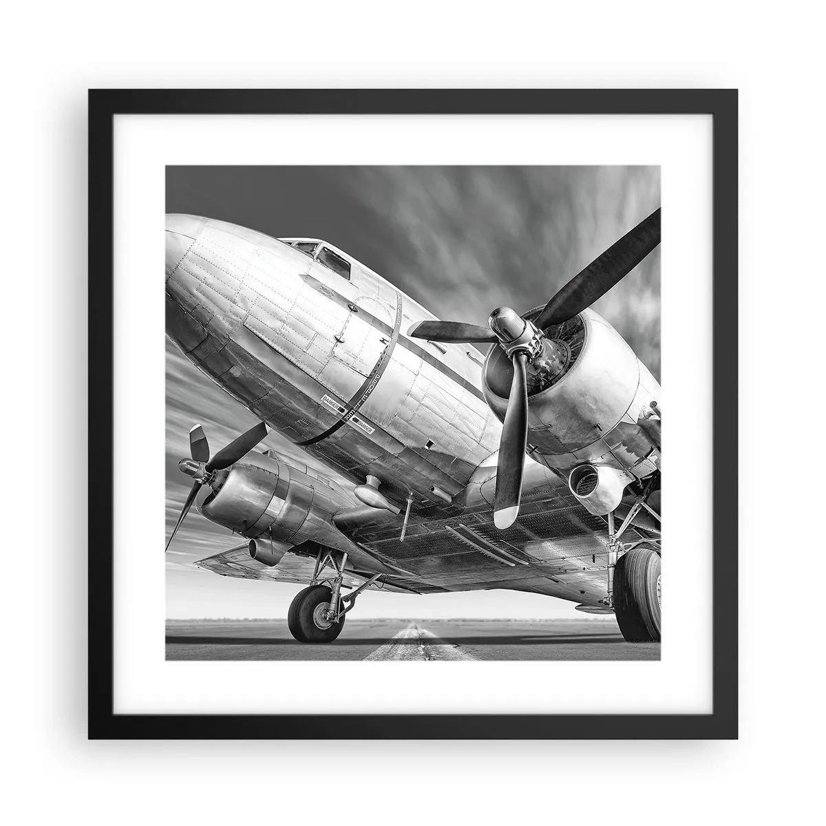 Poster in einem schwarzem Rahmen - Immer flugbereit - 40x40 cm