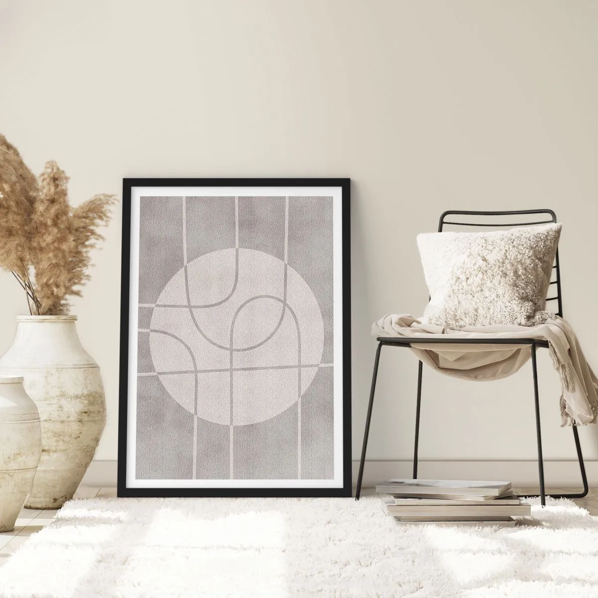 Poster in einem schwarzem Rahmen - Kreisförmig und geradeaus - 70x100 cm