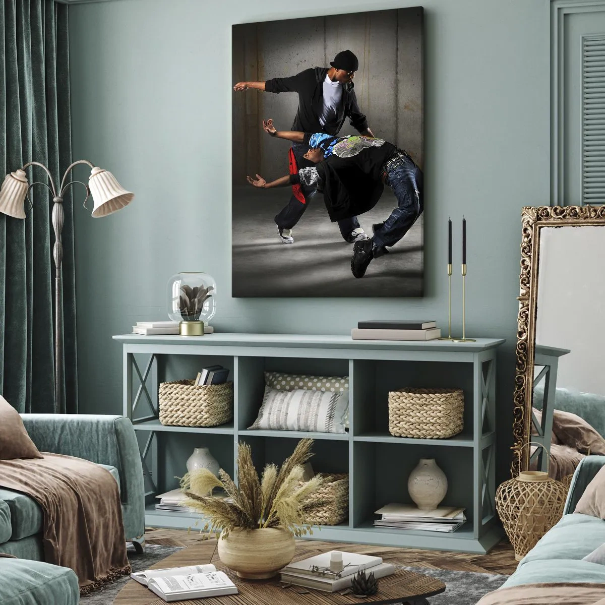 Bild auf Leinwand - Leinwandbild - Tanzen mit dem Straßenwind - 55x100 cm