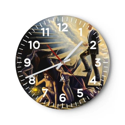 Wanduhr - Glasuhr - Danteske Reise zum Licht - 40x40 cm