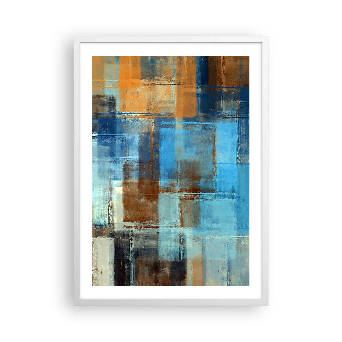 Poster in einem weißen Rahmen - Durch den blauen Schleier - 50x70 cm
