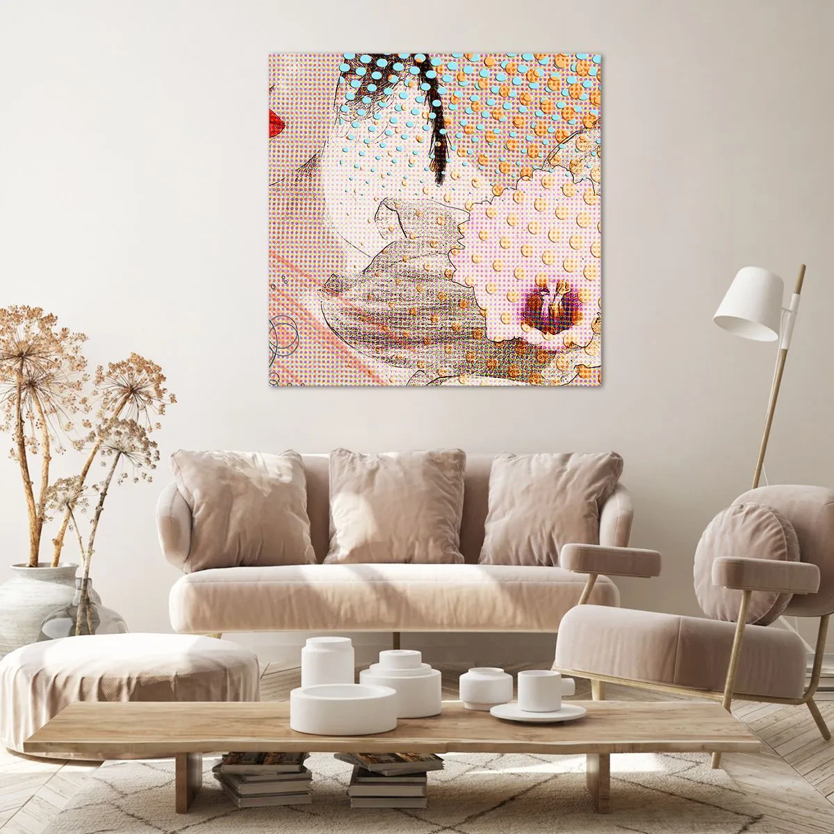 Bild auf Leinwand - Leinwandbild - Comic-Heldin - 70x70 cm