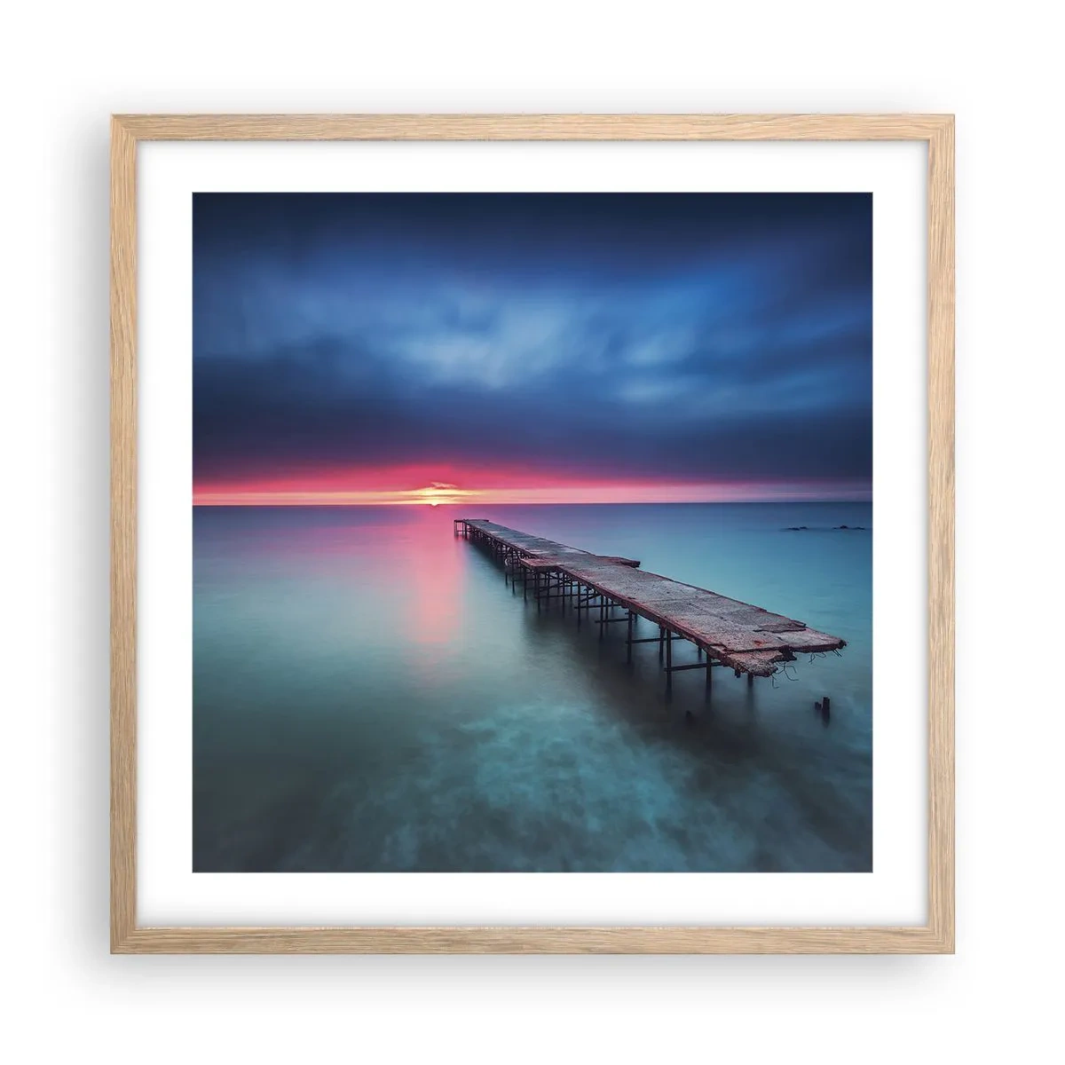 Poster in einem Rahmen aus heller Eiche - Zwischen Himmel und Erde - 50x50 cm