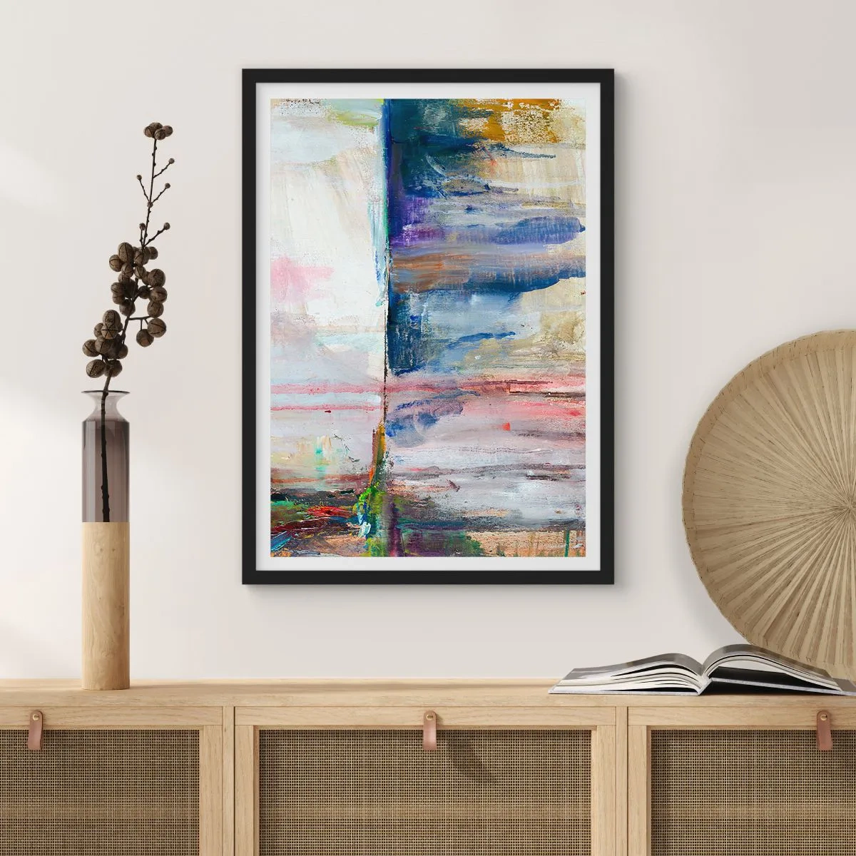 Poster in einem schwarzem Rahmen - Bunte Eindrücke und Assoziationen - 70x100 cm