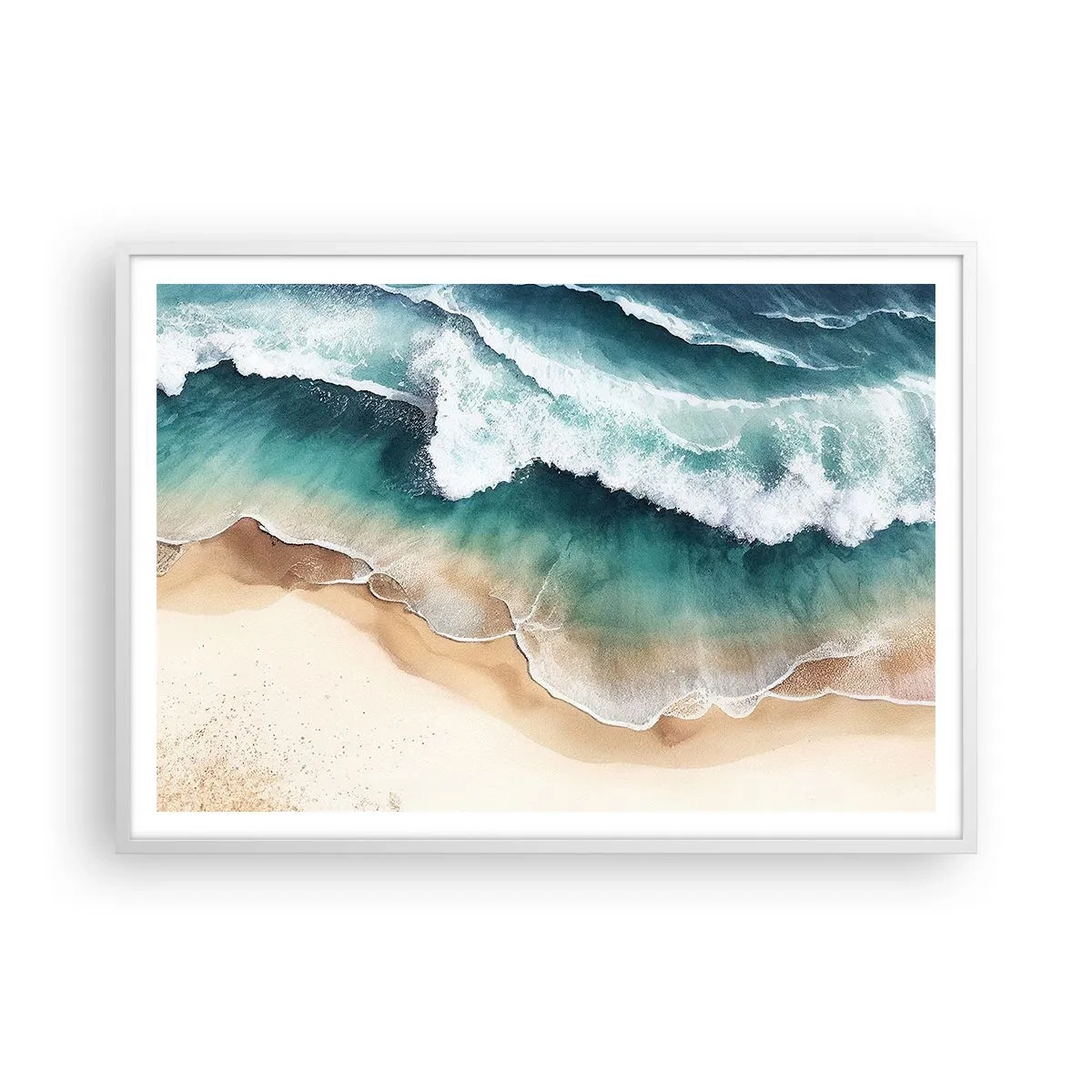 Poster in einem weißen Rahmen - Das ewige Treffen - 100x70 cm