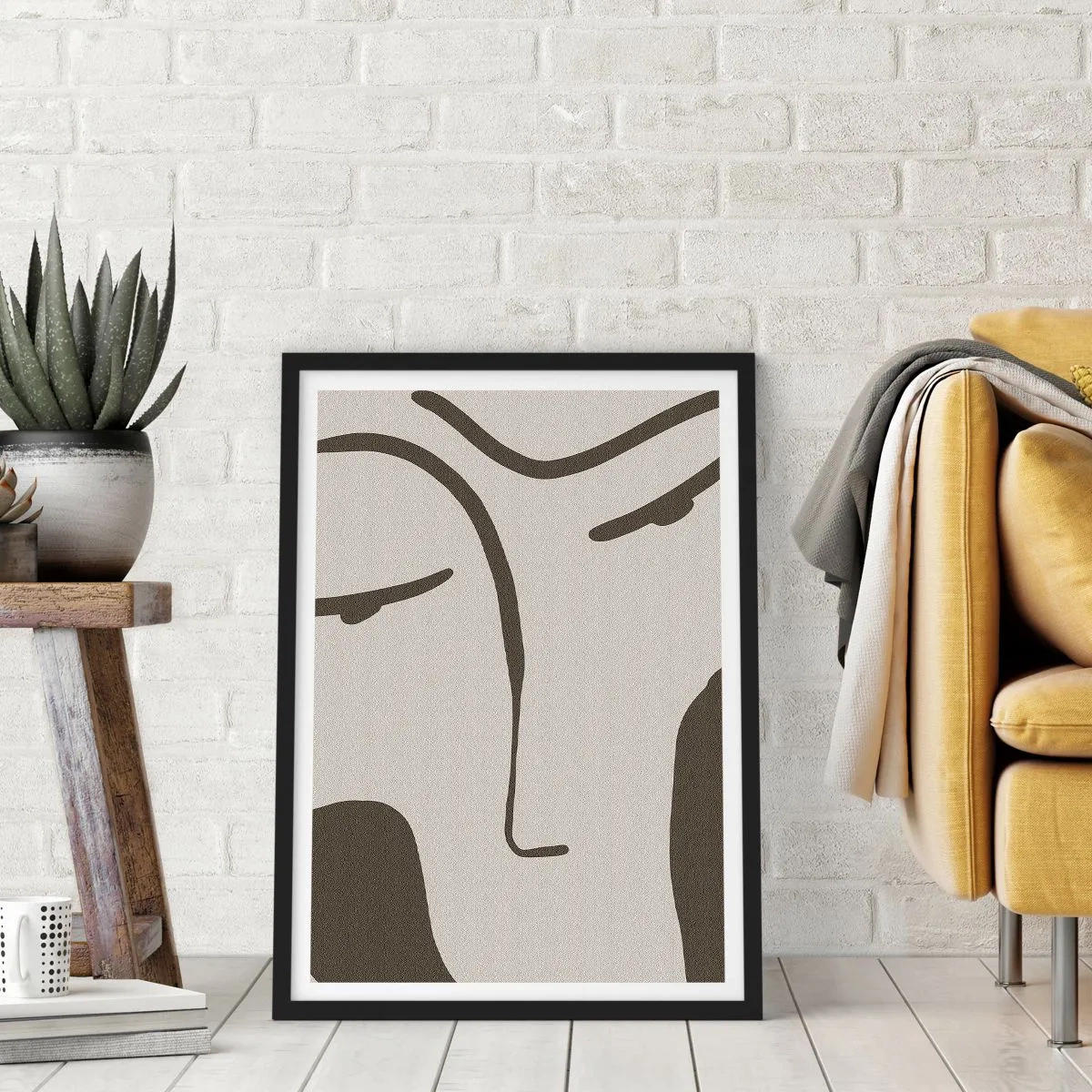 Poster in einem schwarzem Rahmen - Wie ein Modigliani-Gemälde - 30x40 cm