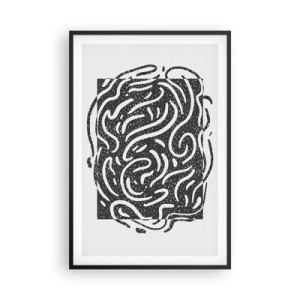 Poster in einem schwarzem Rahmen - Abstraktion: Freudentanz - 61x91 cm