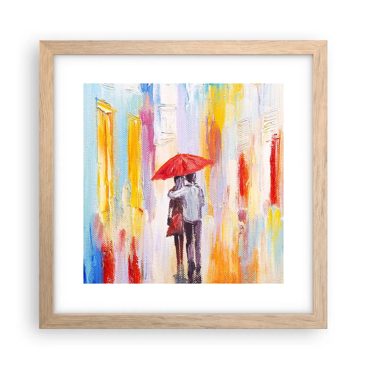 Poster in einem Rahmen aus heller Eiche - Lass es weiter regnen - 30x30 cm