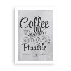 Poster - Motivationsplakat zum Thema Kaffee - 50x70cm - Wie kann man Kaffee nicht lieben? - Moderne Wanddekoration für Wohnzimmer und Schlafzimmer ARTTOR