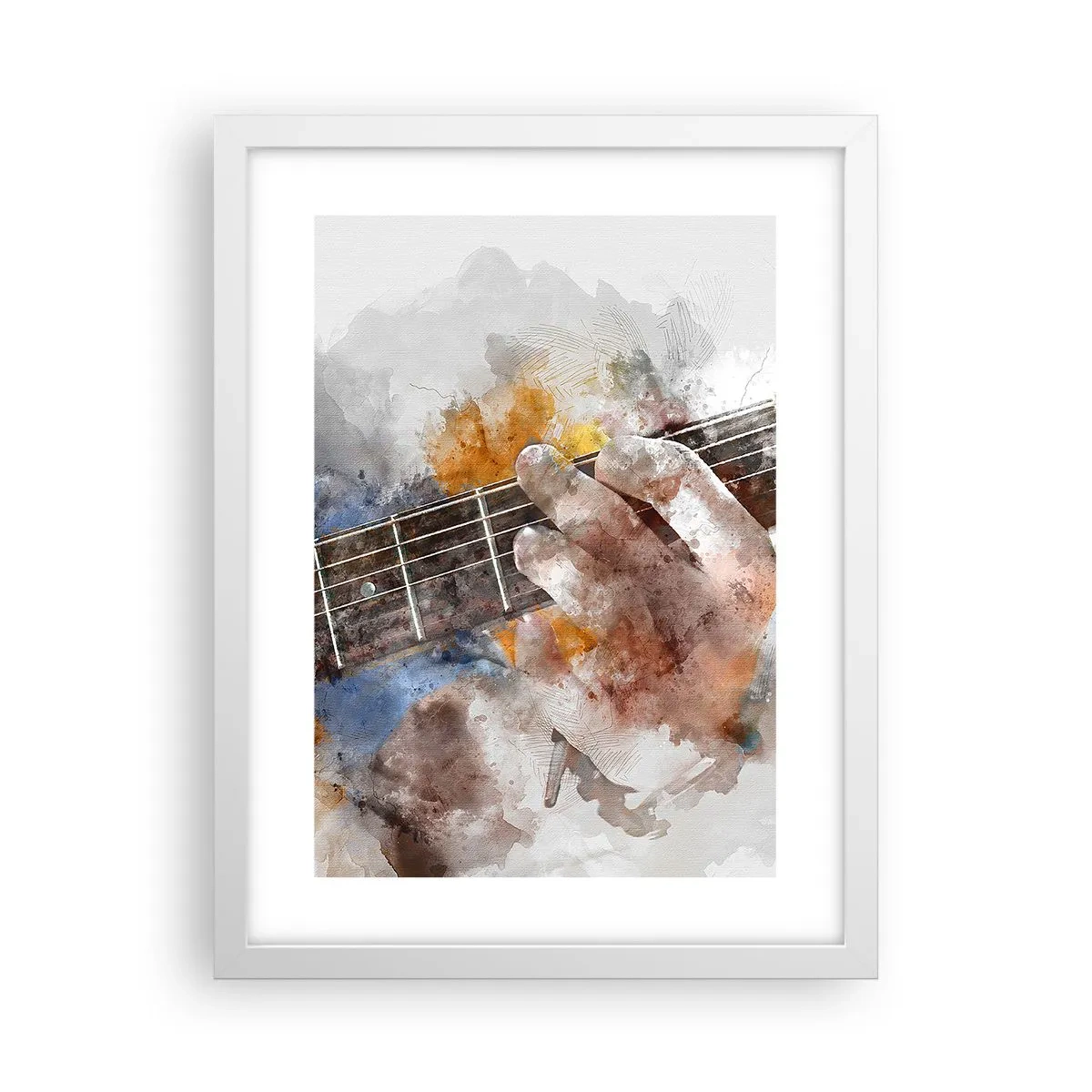 Poster in einem weißen Rahmen - Poesie zwischen den Saiten - 30x40 cm