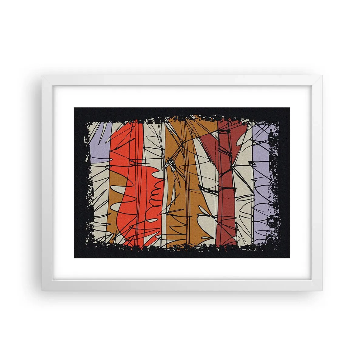 Poster in einem weißen Rahmen - Spontane Komposition - 40x30 cm