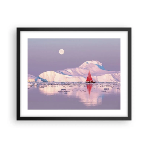 Poster in einem schwarzem Rahmen - Die Hitze des Segels, die Kälte des Eises - 50x40 cm