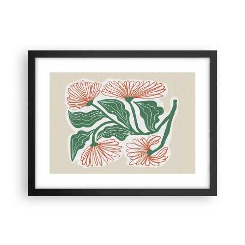 Poster in einem schwarzem Rahmen - Im Folkstil und modern - 40x30 cm